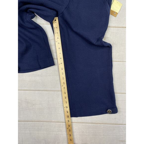 Coldwater Creek Pants Womens S Petite PS Blue Textured Heavy Pull On Crop NWT - Picture 9 of 11
